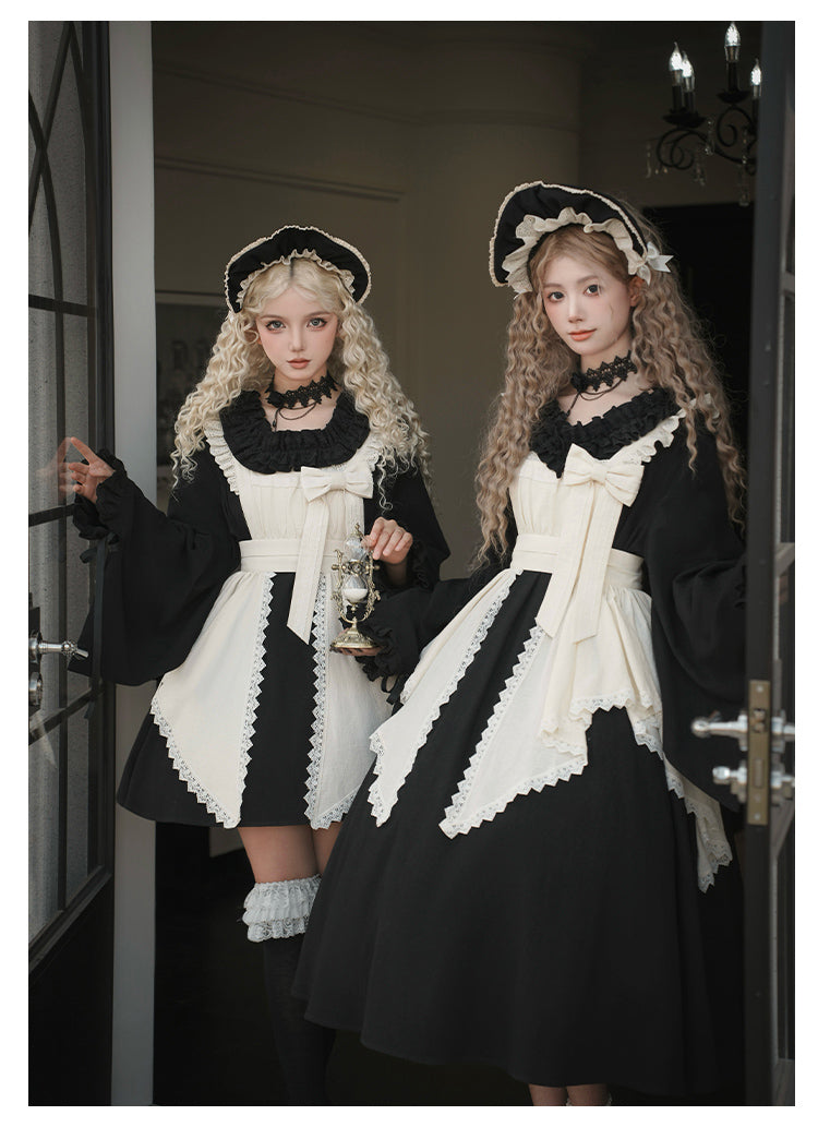 十六夜 和風メイドワンピースセット ショート丈