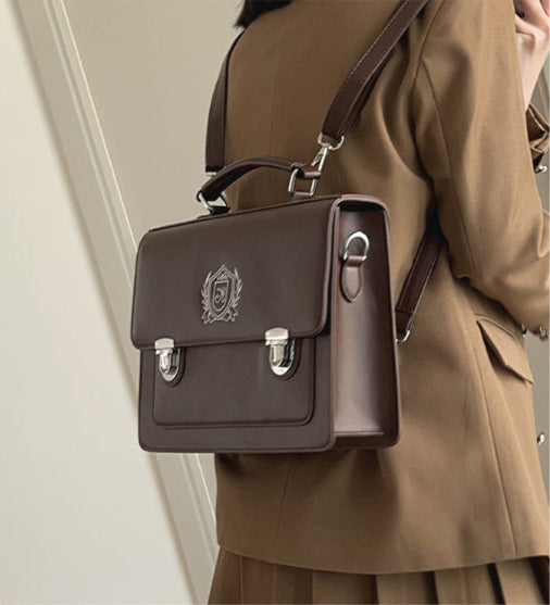 スクール風 ショルダーストラップ付3wayバッグ