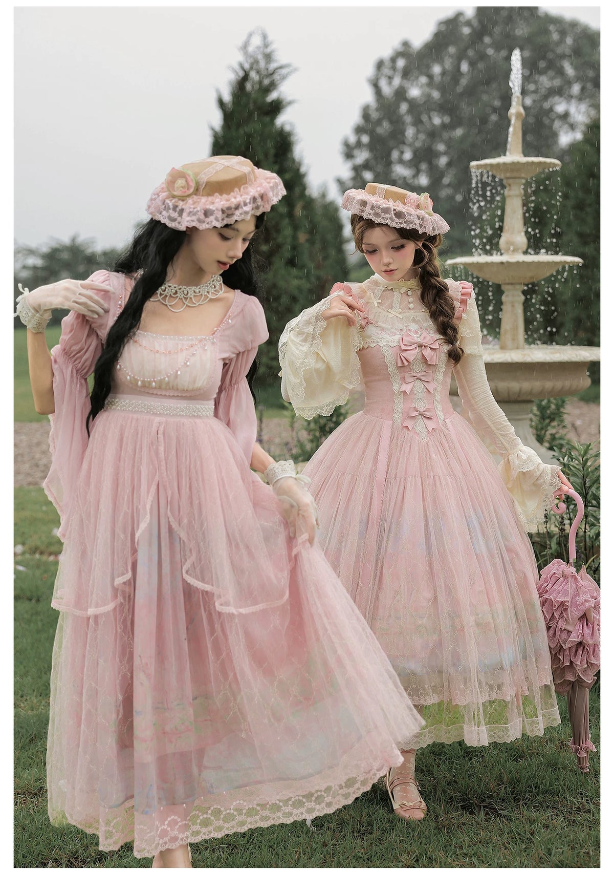 Spring in Giverny 油絵プリントワンピース