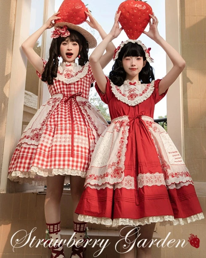 Strawberry Basket スタンドカラーワンピース