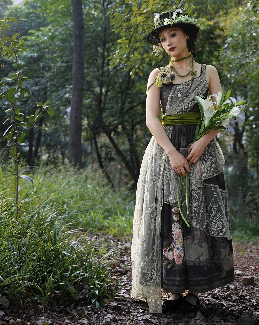 [Pre-orders available until 1/23] Anthea Garden jumper skirts in two styles, with floral prints