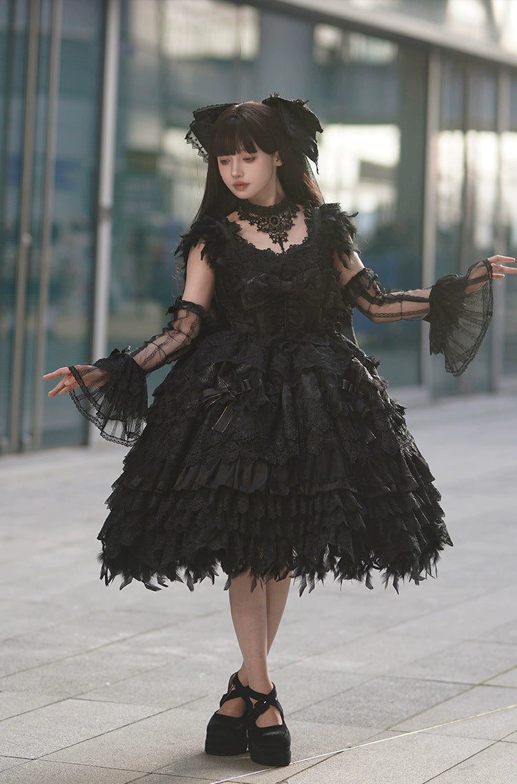 【再販・受注予約1/22まで】Peacock Feather プリンセスドレス・ブラック