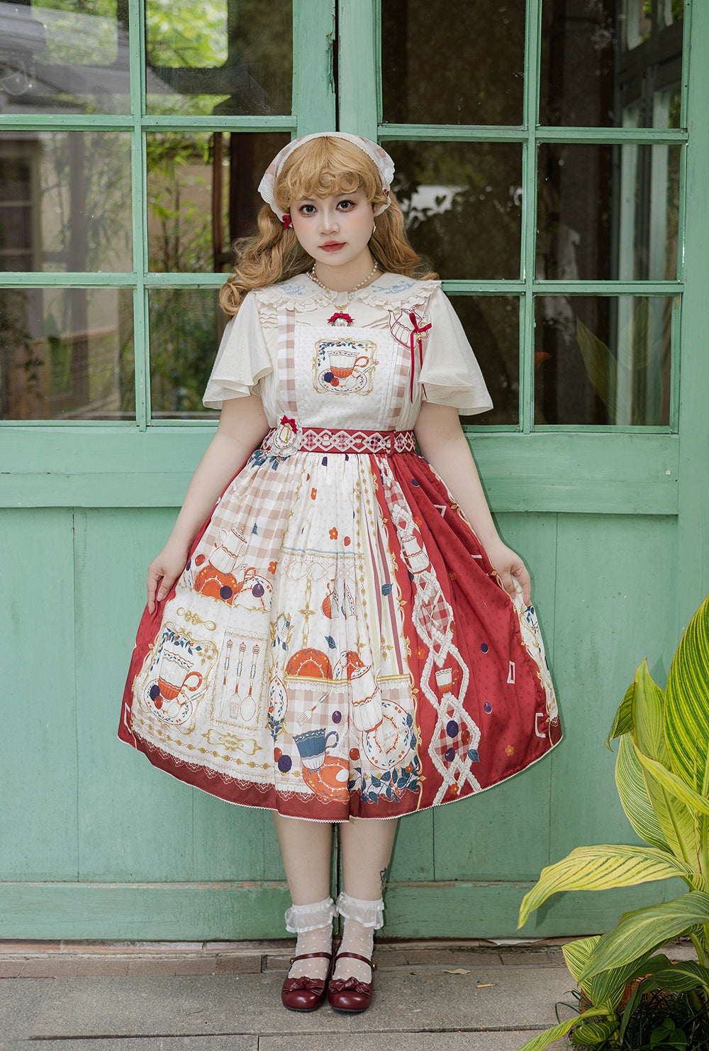 【予約販売】Picnic Tea Party 2wayサロペットスカート