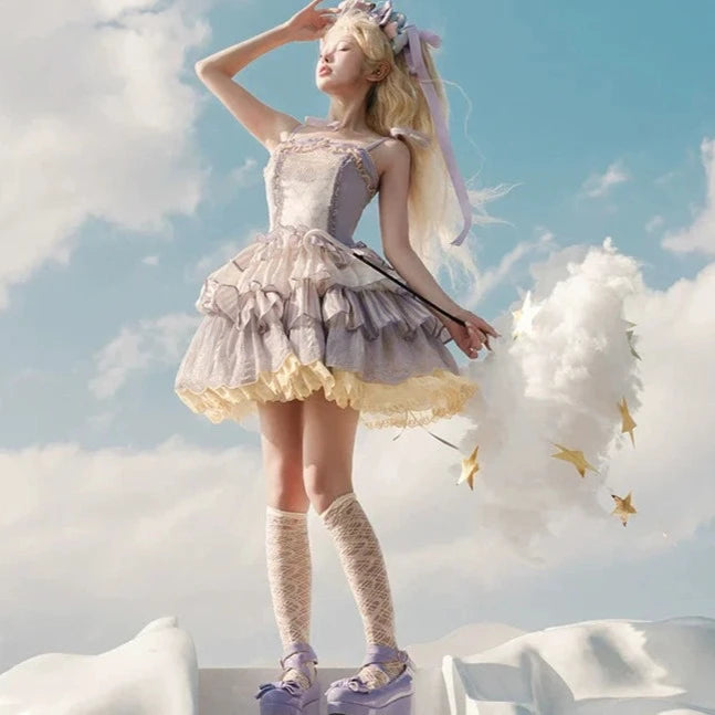 Cloud Paradise ティアードジャンパースカート