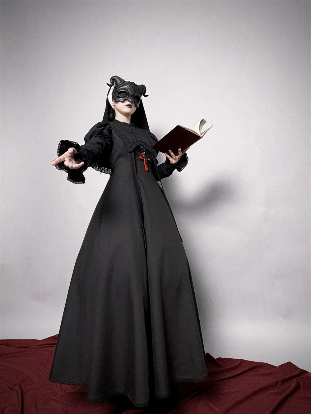 [Pre-orders available until 10/16] Pray on a Moonlight Night Dress, Black, Long Length