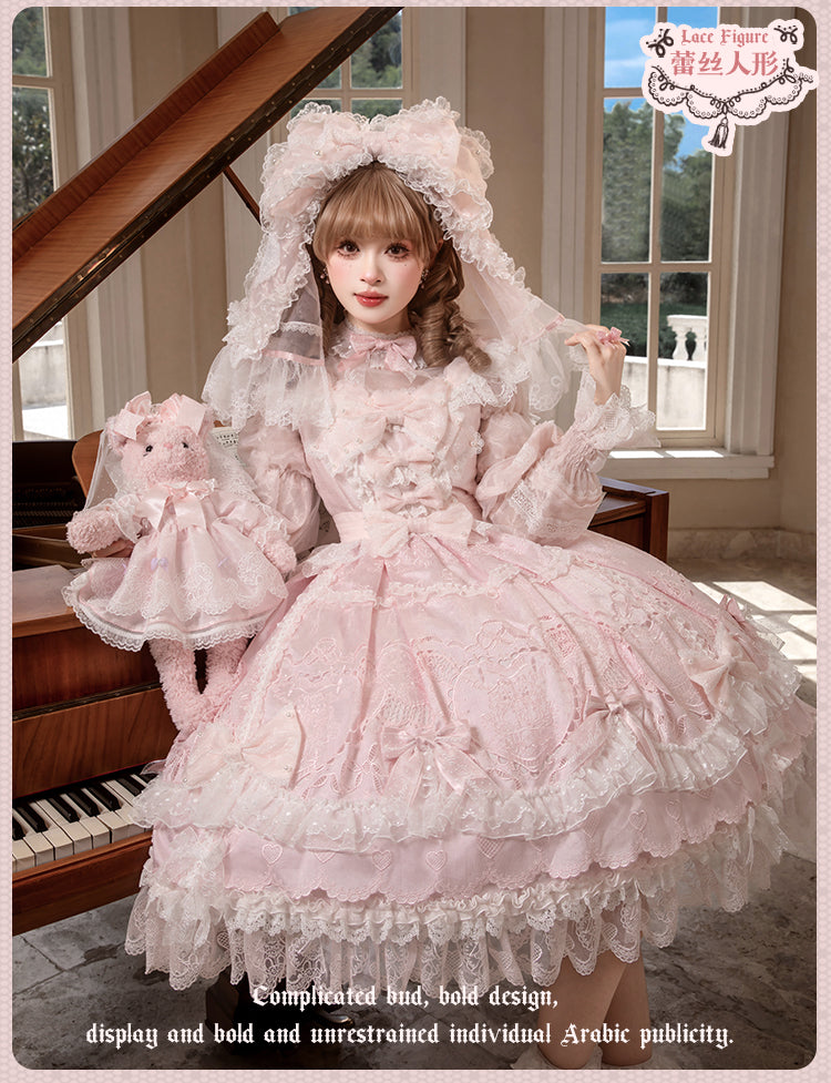 【受注予約12/23まで】Lace Figure 刺繍ジャンパースカート