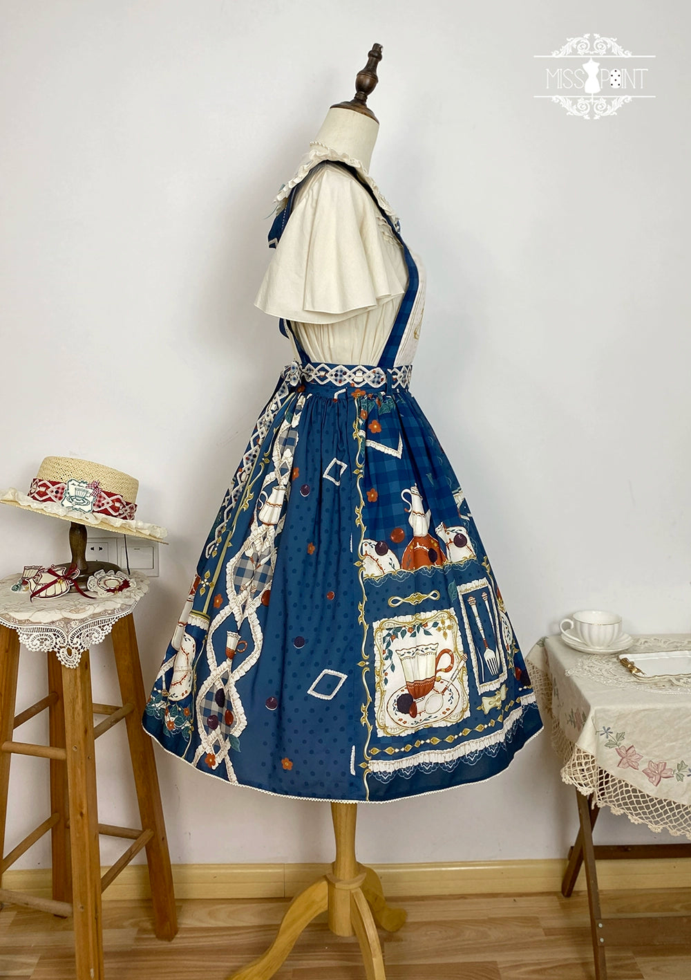 【予約販売】Picnic Tea Party 2wayサロペットスカート