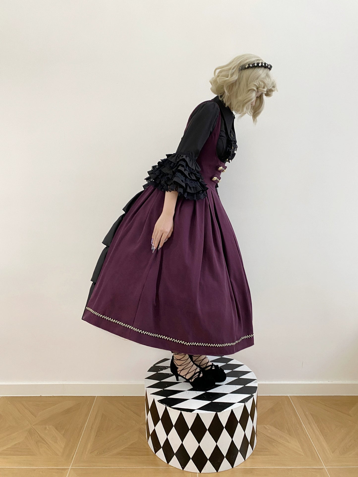 [Pre-orders available until 9/29] Bright Moon Corset Jumper Skirt, Plain Type [Dark Purple]