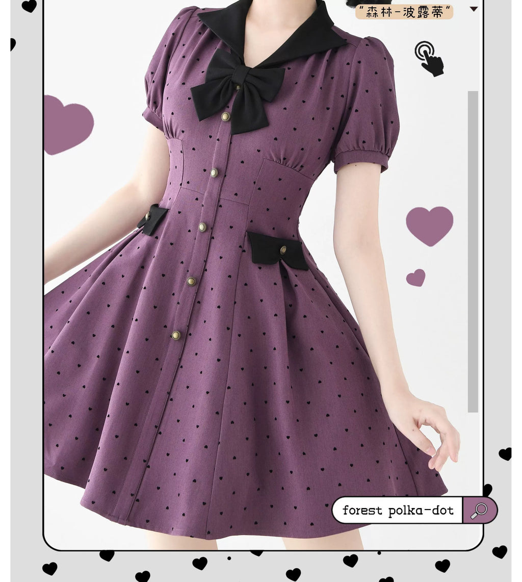 Forest Polka Dot ハートの水玉ワンピース