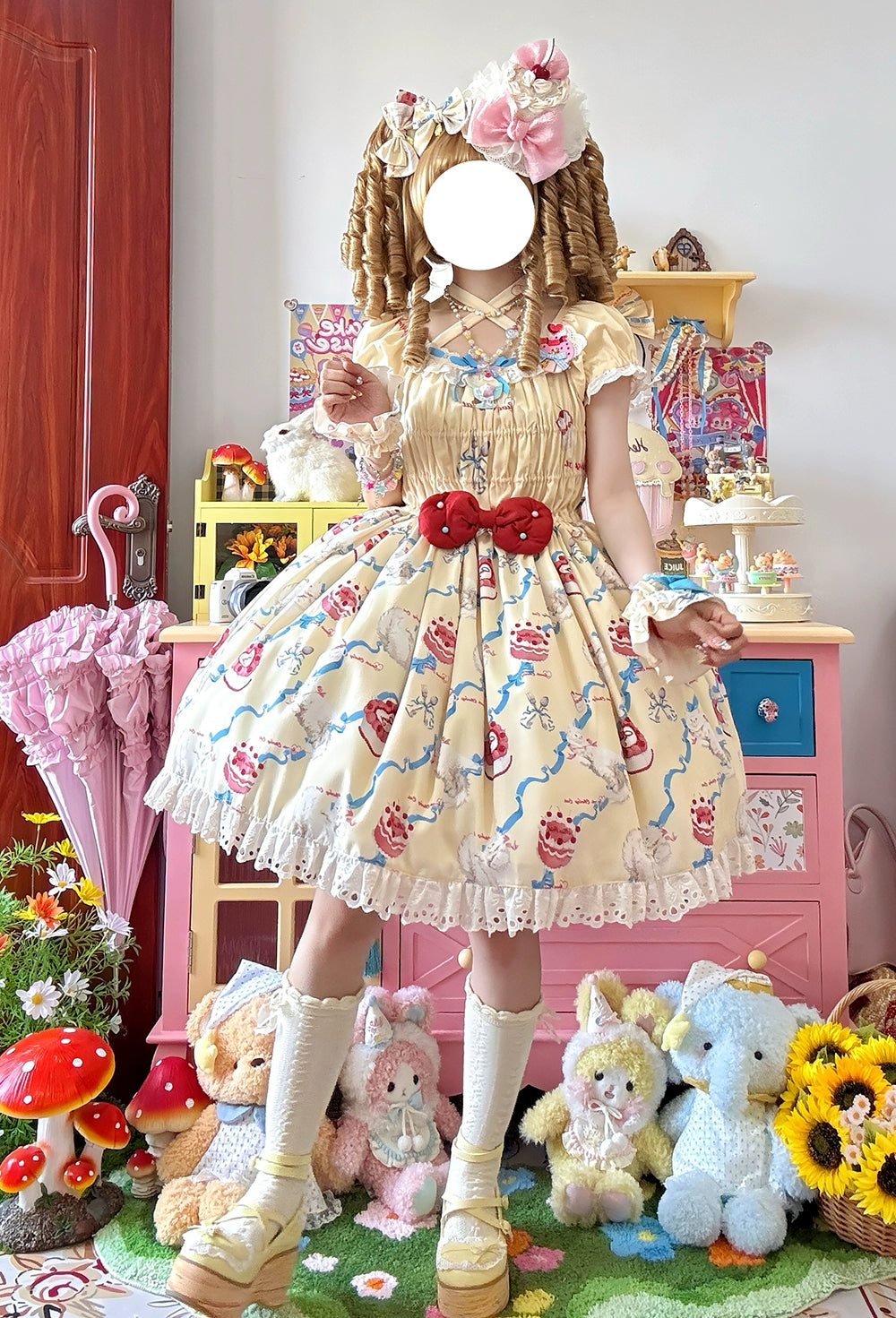 【 予約販売】Sweet Cherry Cat ワンピース