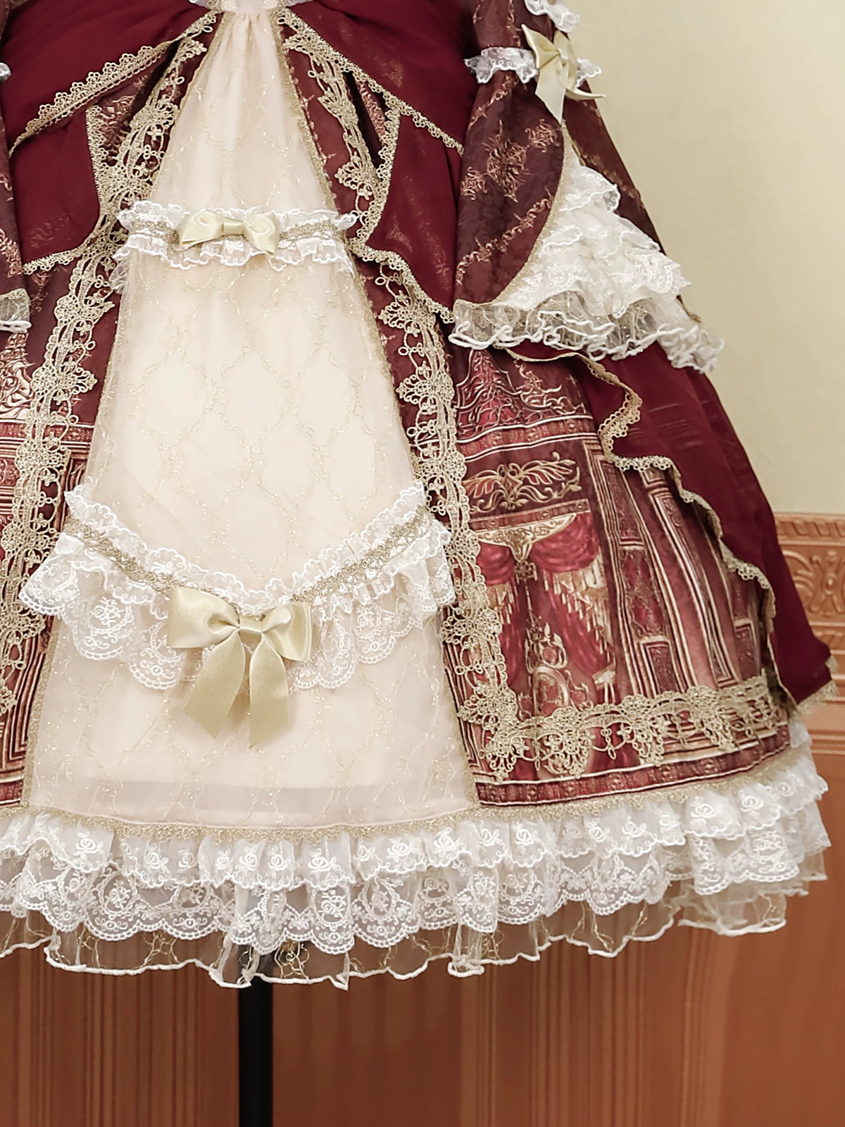 Baroque Palace Burgundy Princess Dress