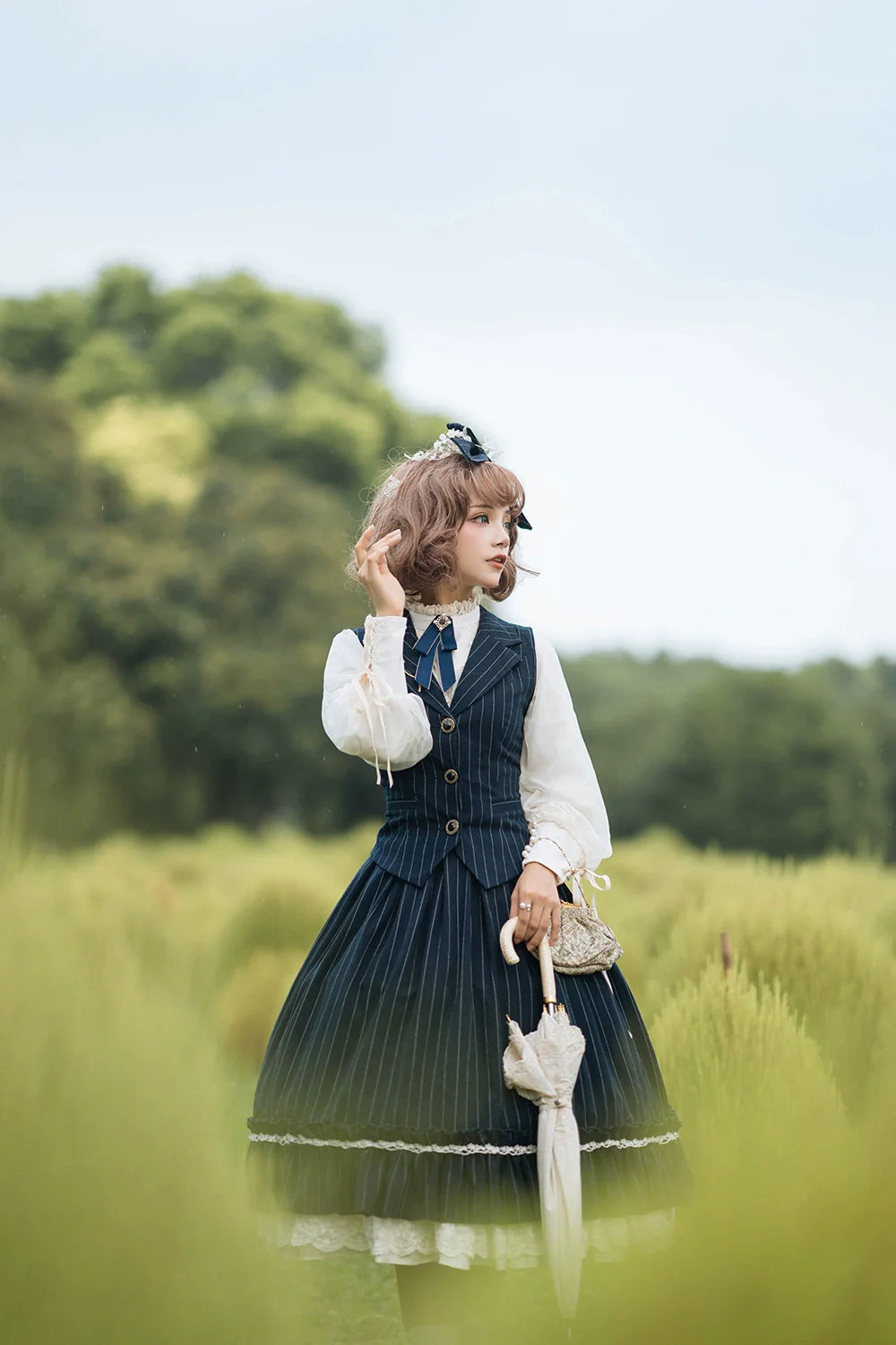 【予約販売】英国クラシカルロリィタ 縦縞ベスト