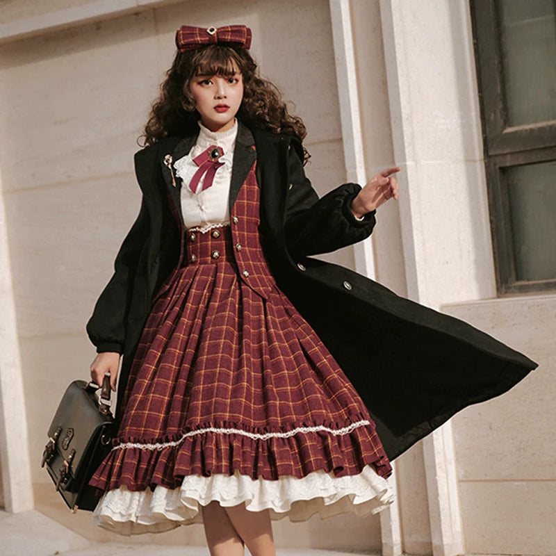 [Pre-order] British Classical Lolita Warm Check Dress