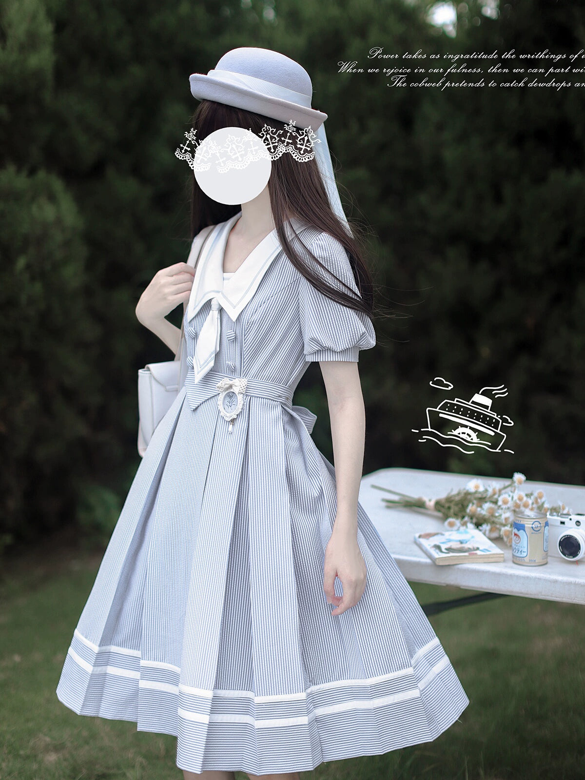 【予約販売】Mercury Chronicles ストライプのマリンワンピース