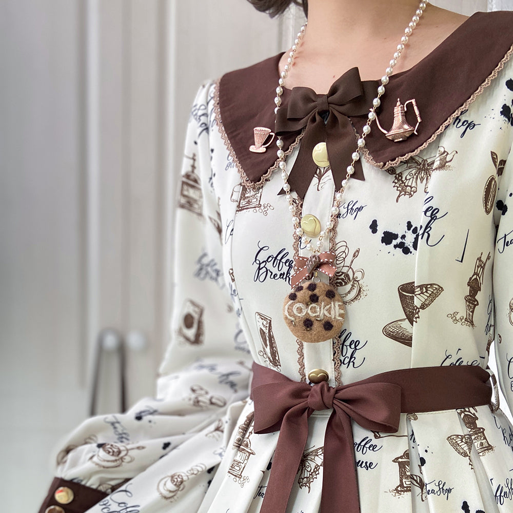 【予約販売】Caramel Latte Sweet レトロガーリーワンピース