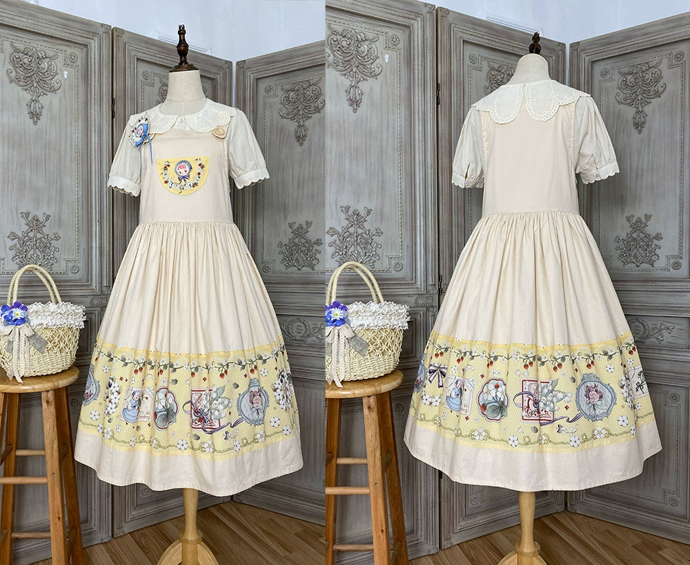 【予約販売】Sweetie Sheep プリントサスペンダースカート