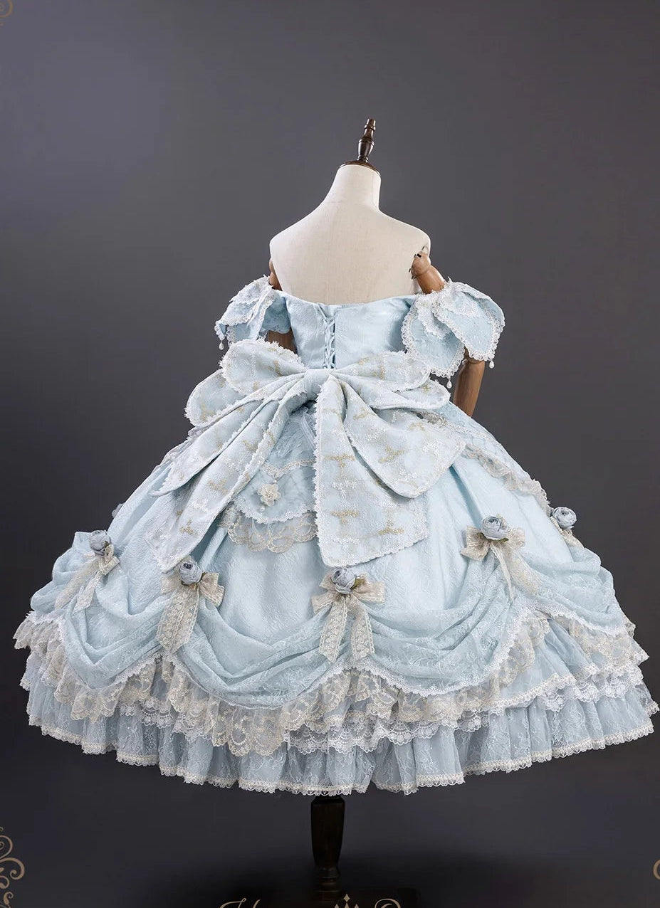 【受注予約9/16まで】With Bell プリンセスドレス ショート丈・パステルブルー