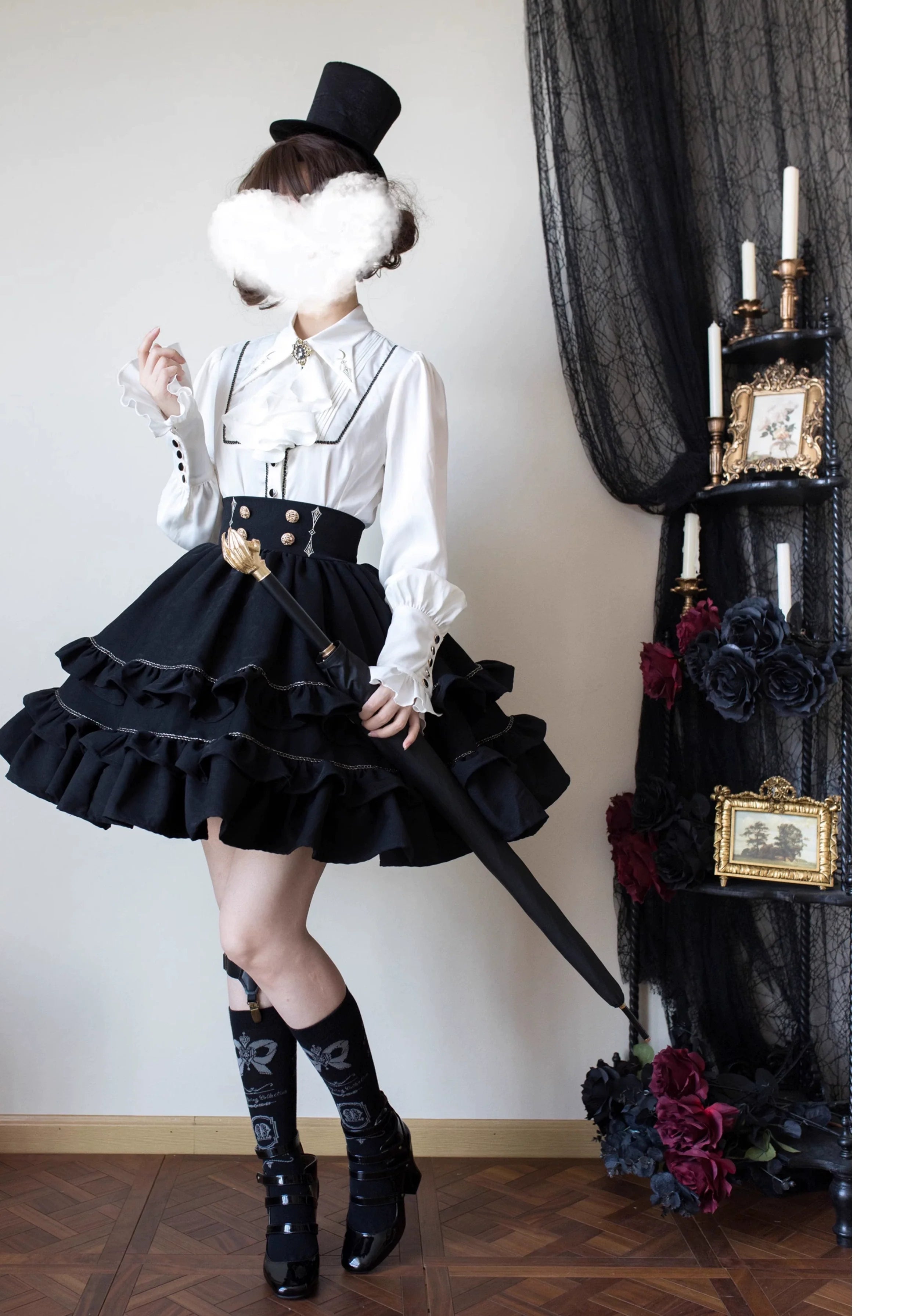 堕月法則 皇子系クラシカルジャボタイブラウス