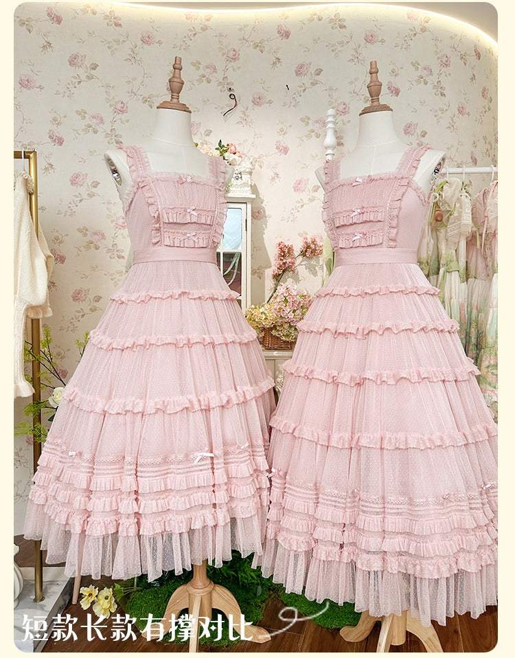 [Resale/Pre-orders available until 2/12] Fragrant Grass Polka Dot Tulle Jumper Skirt