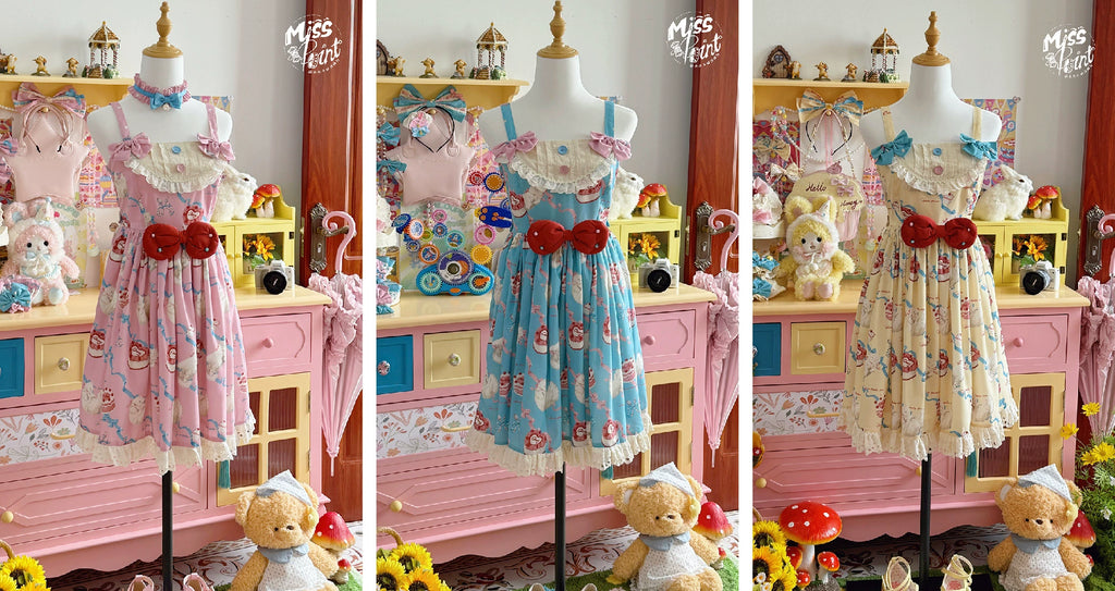 【予約販売】Sweet Cherry Cat ビブスジャンパースカート