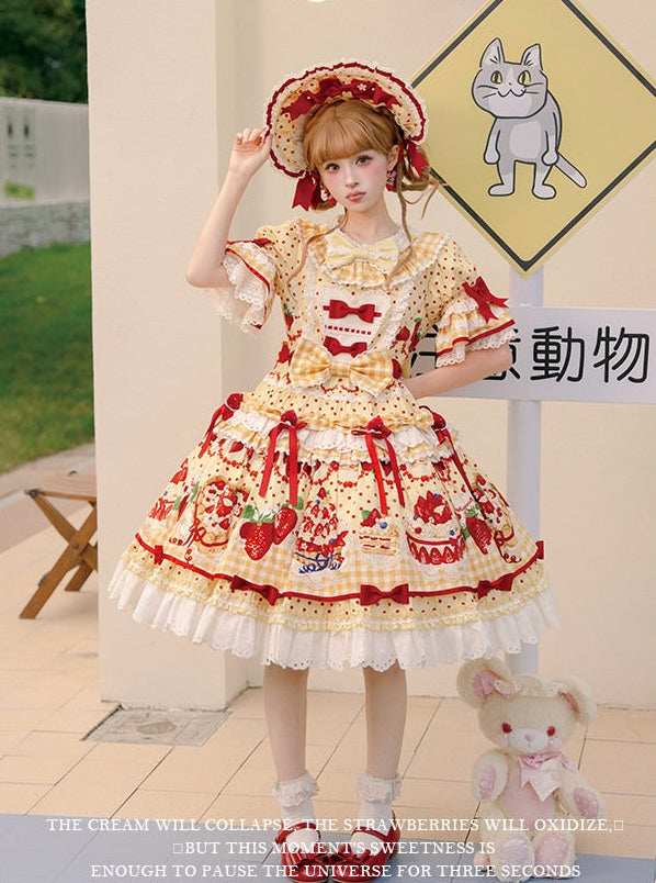 【受注予約8/26まで】Strawberry Cake Guide プリントワンピース 新色