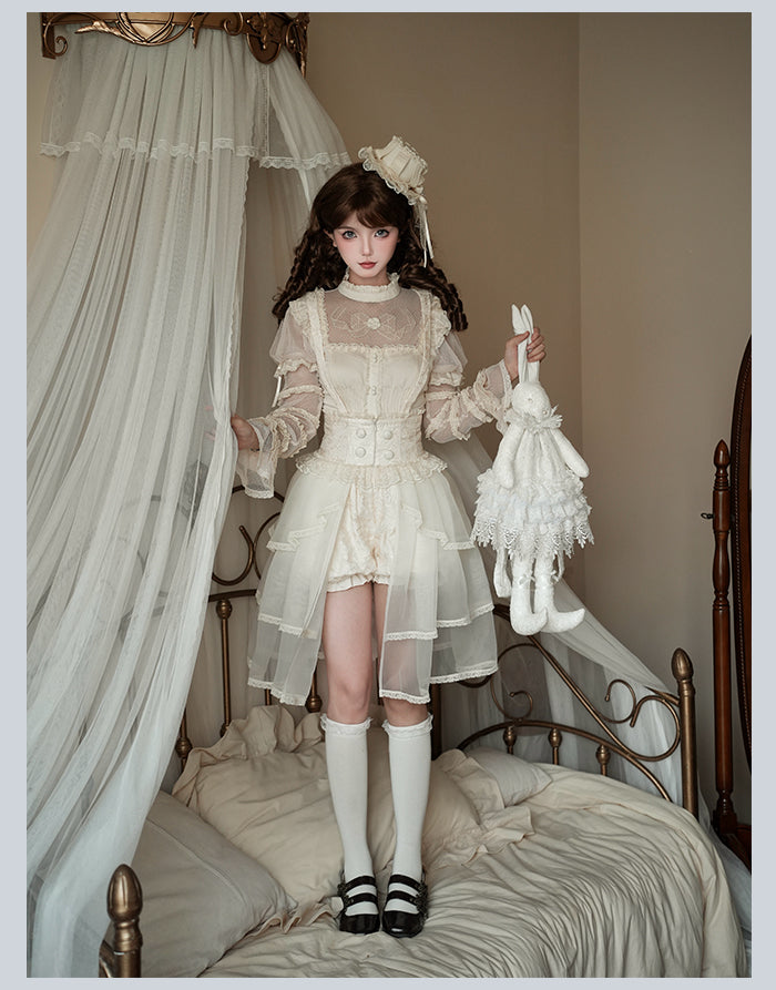 【受注予約4/28まで】Camellia Dream ヴェール付サスペンダーショートパンツ