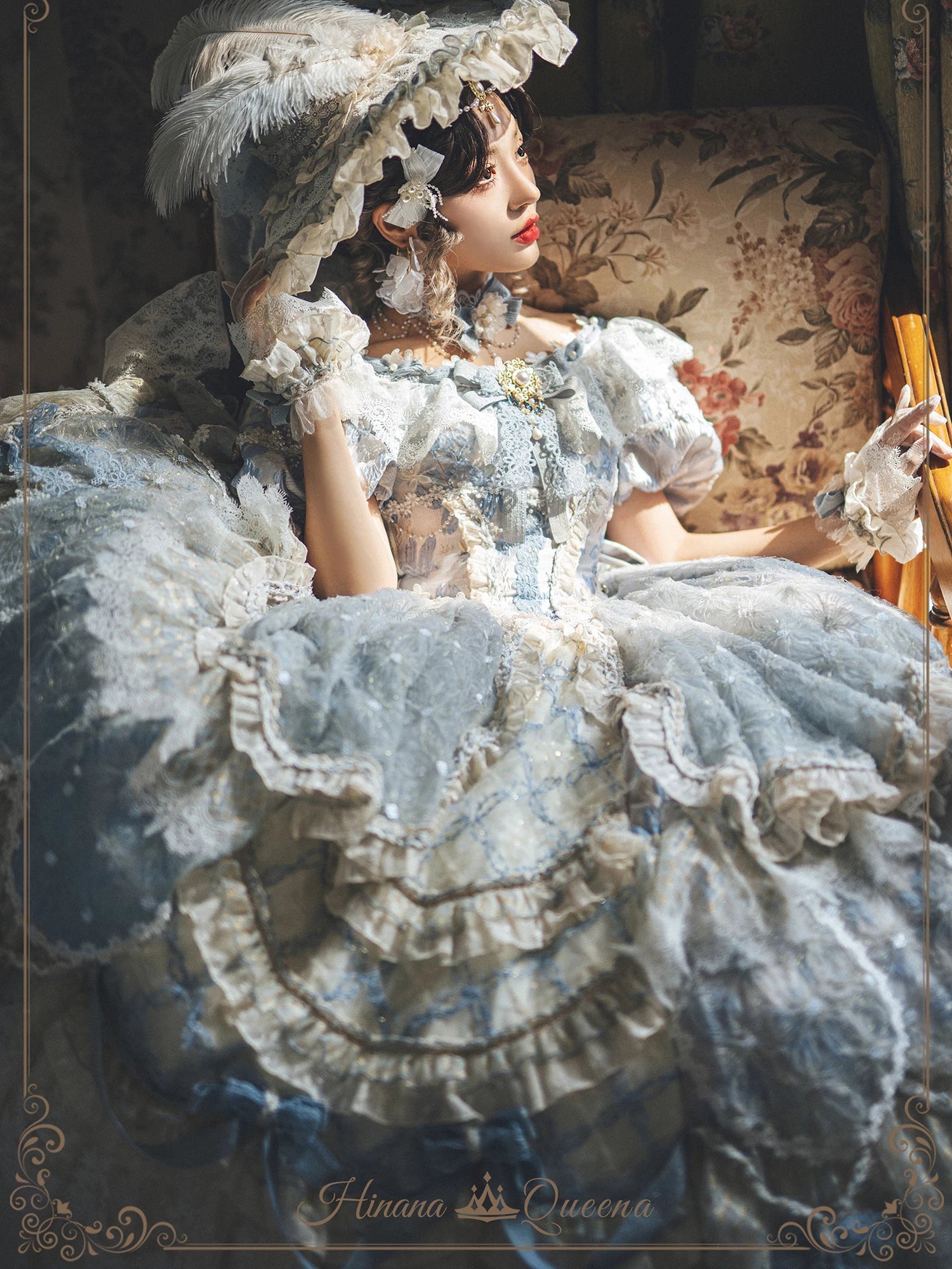 【受注予約9/16まで】Dream Magnifique プリンセスドレス・ロング丈・パステルブルー