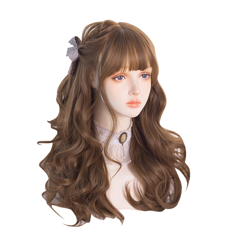 Lolita wig, honey brown, loose and curly, long