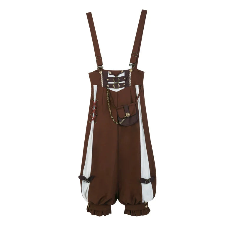 Pirate-style overalls pants 4-piece set