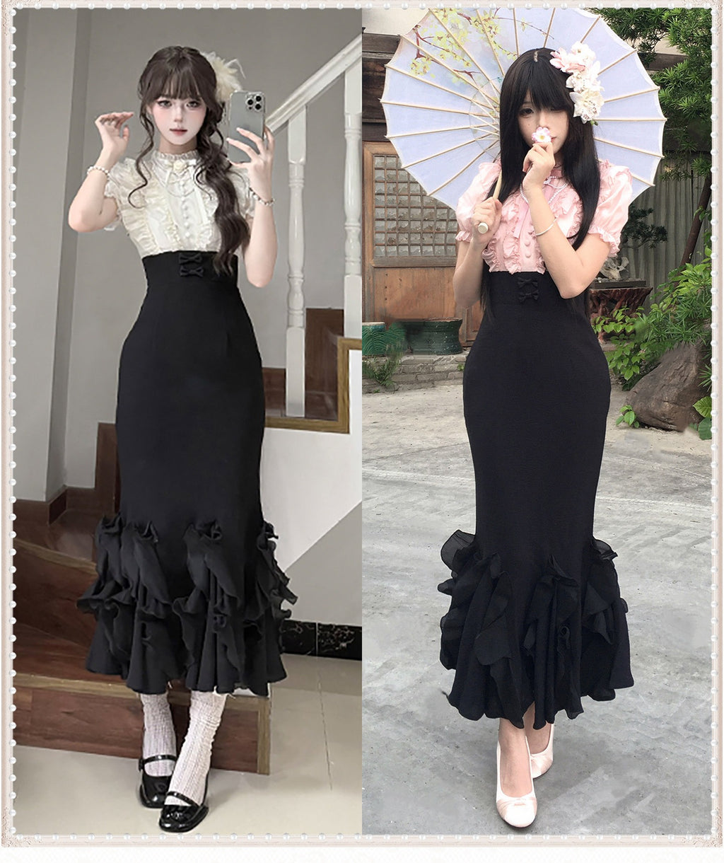 Miss Laura ドッキングワンピース・ロング丈