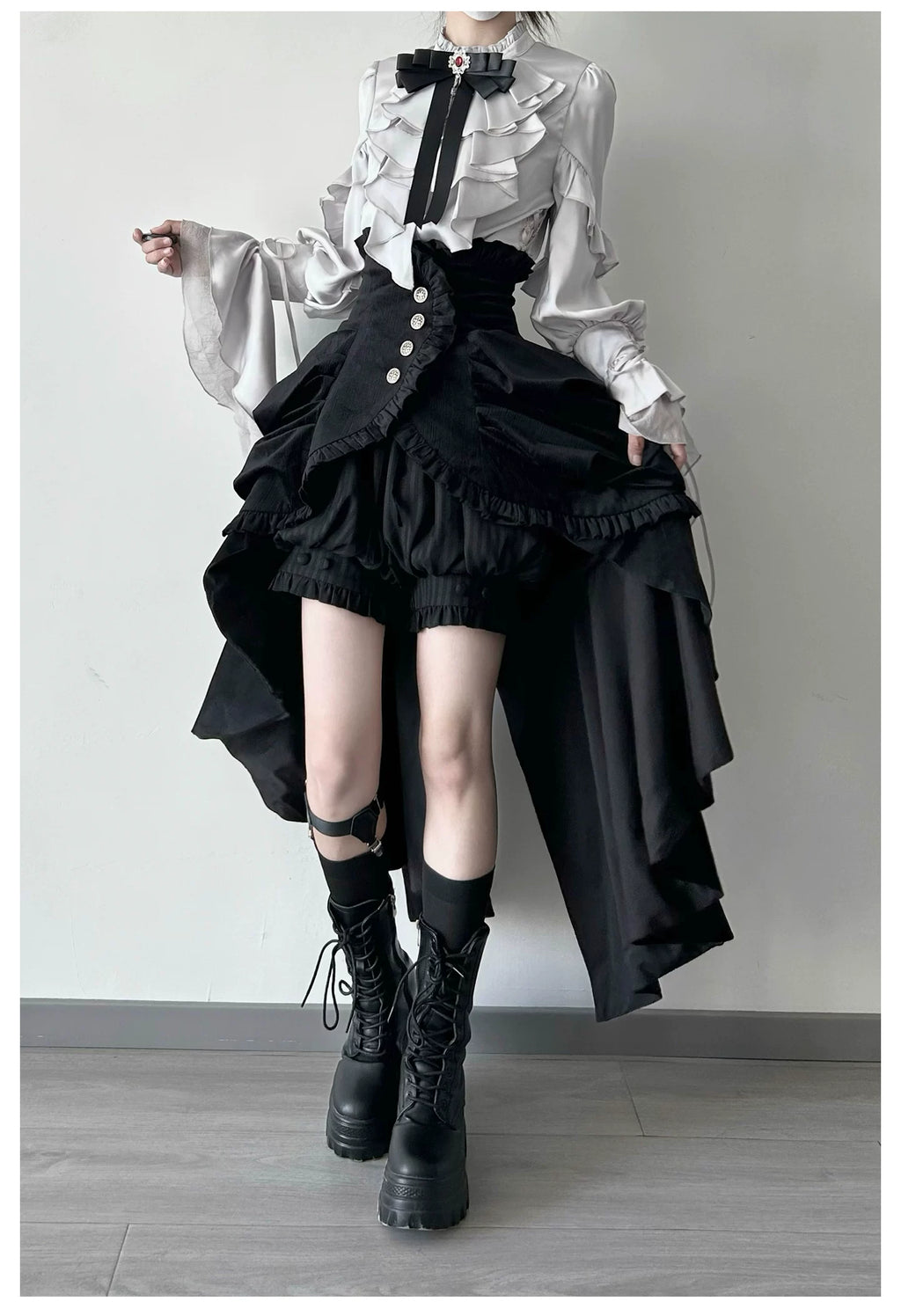 【予約販売】夜鴉 皇子系ゴシックブラウス＆パンツセット
