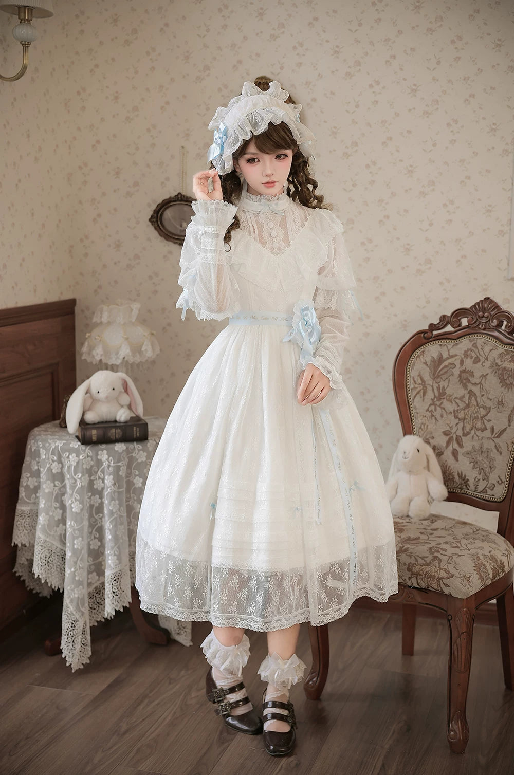 【受注予約10/13まで】Dream Lace クラシカル半袖ワンピース