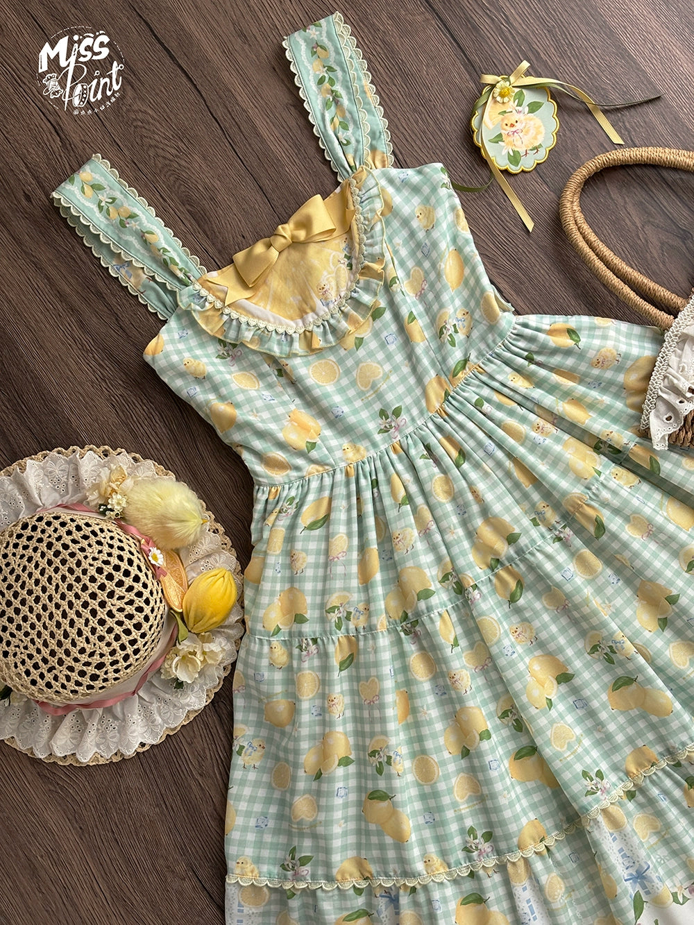【予約販売】Lemon Sweetie プリントジャンパースカート・ロング丈