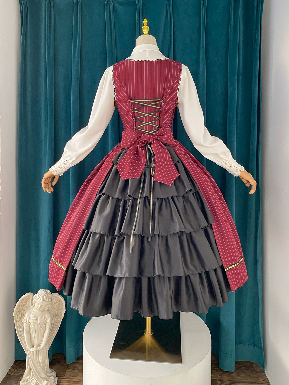 [Pre-orders available until 9/29] Bright Moon Corset Jumper Skirt Stripe [Red]