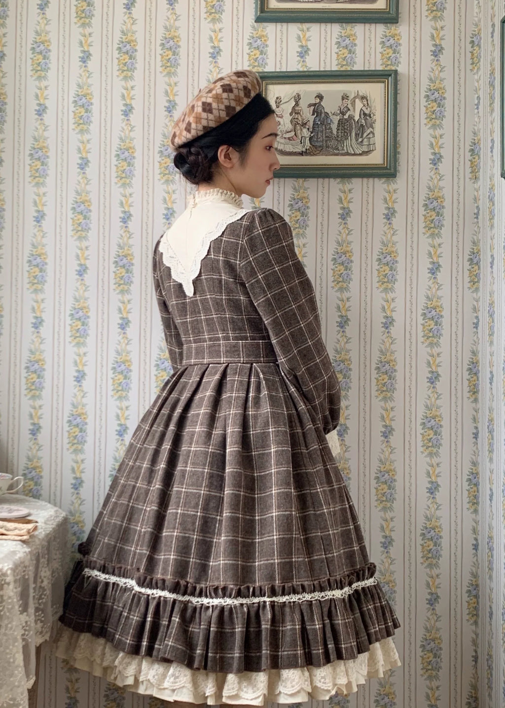 [Pre-order] British Classical Lolita Warm Check Dress