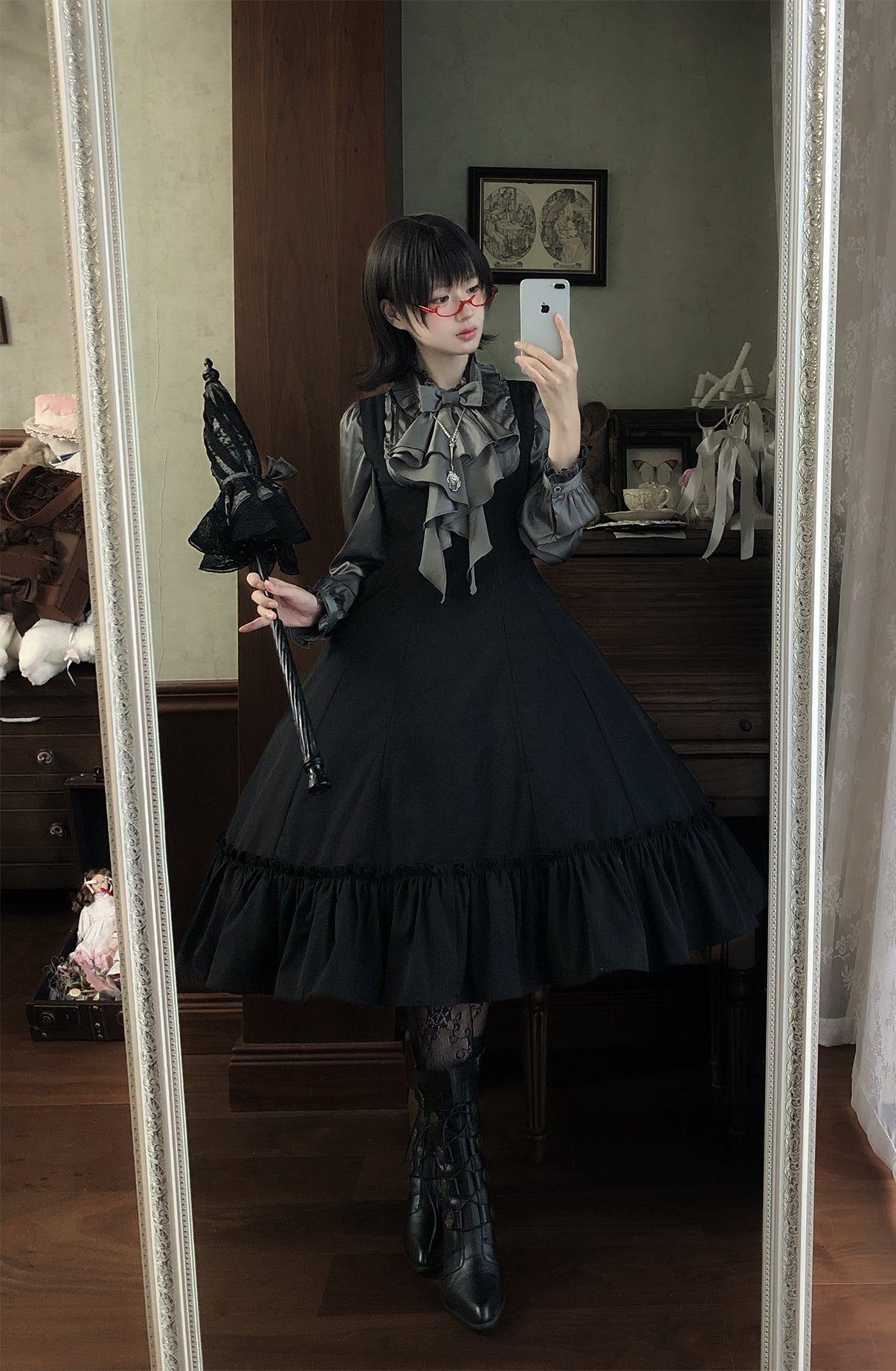 【受注予約12/3まで】Monochrome Reverie ジャンパースカート・無地