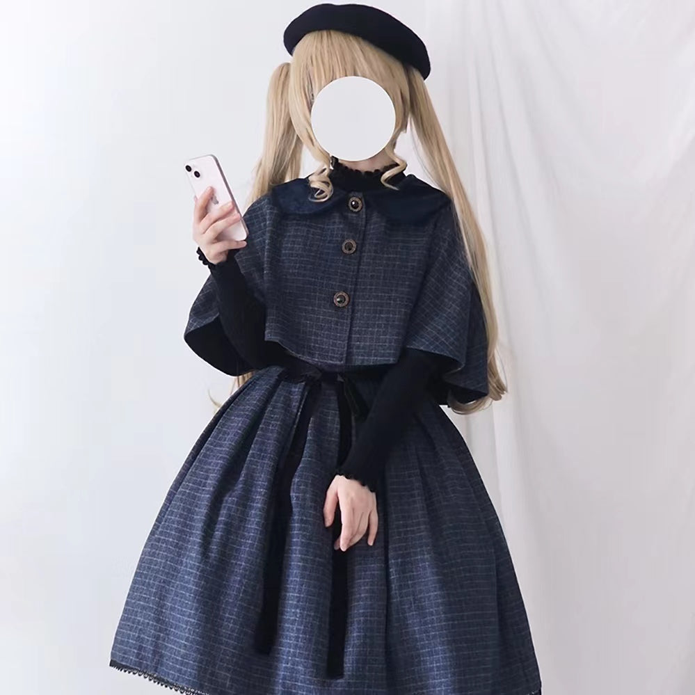 [Sale period ended] Earl Gray checked cloak