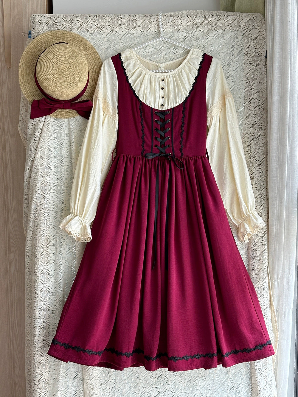 【予約販売】Sketch Wild Rose ドッキングワンピース 無地タイプ