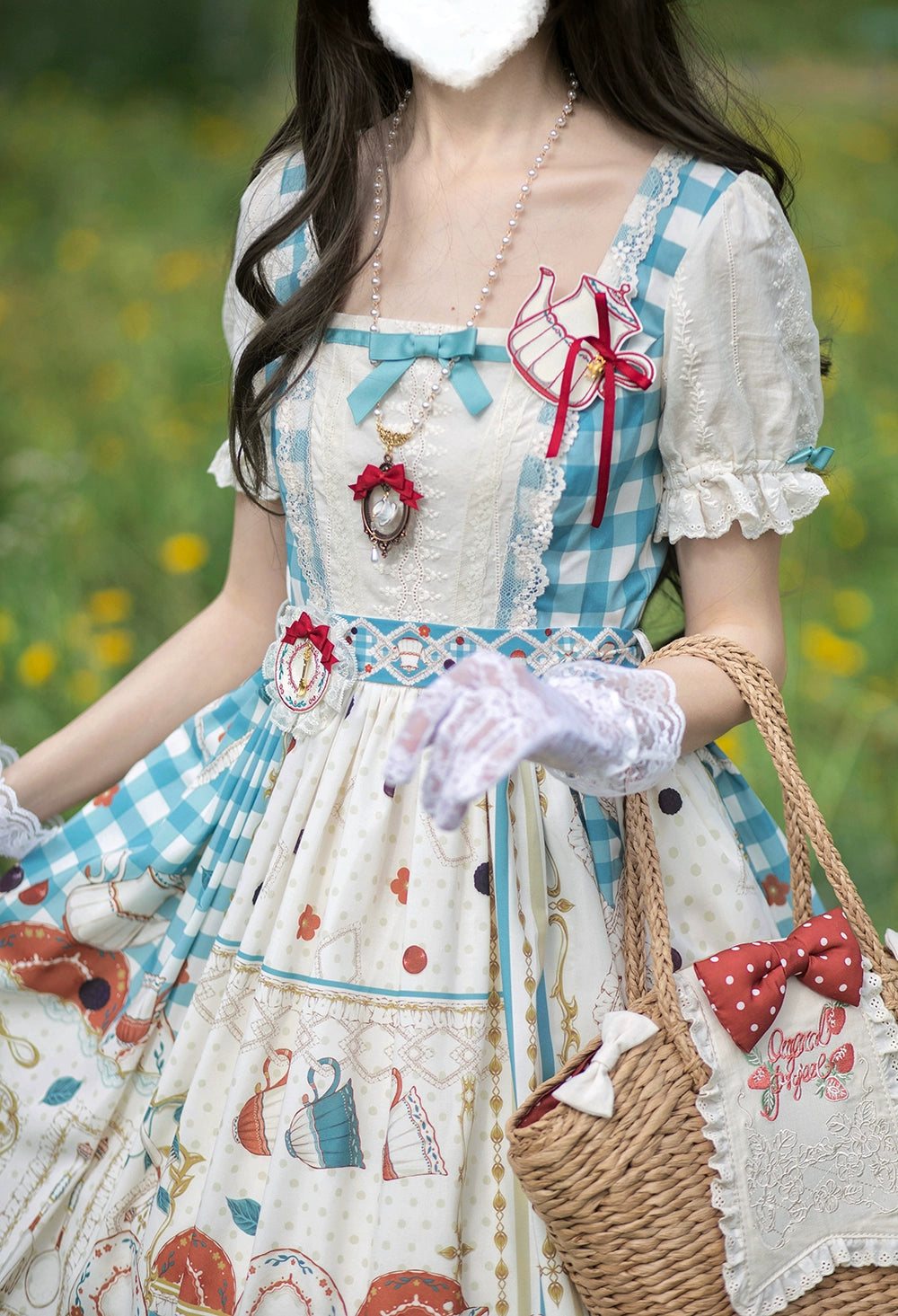 [Sales period ended] Picnic Tea Party Square Neck Dress