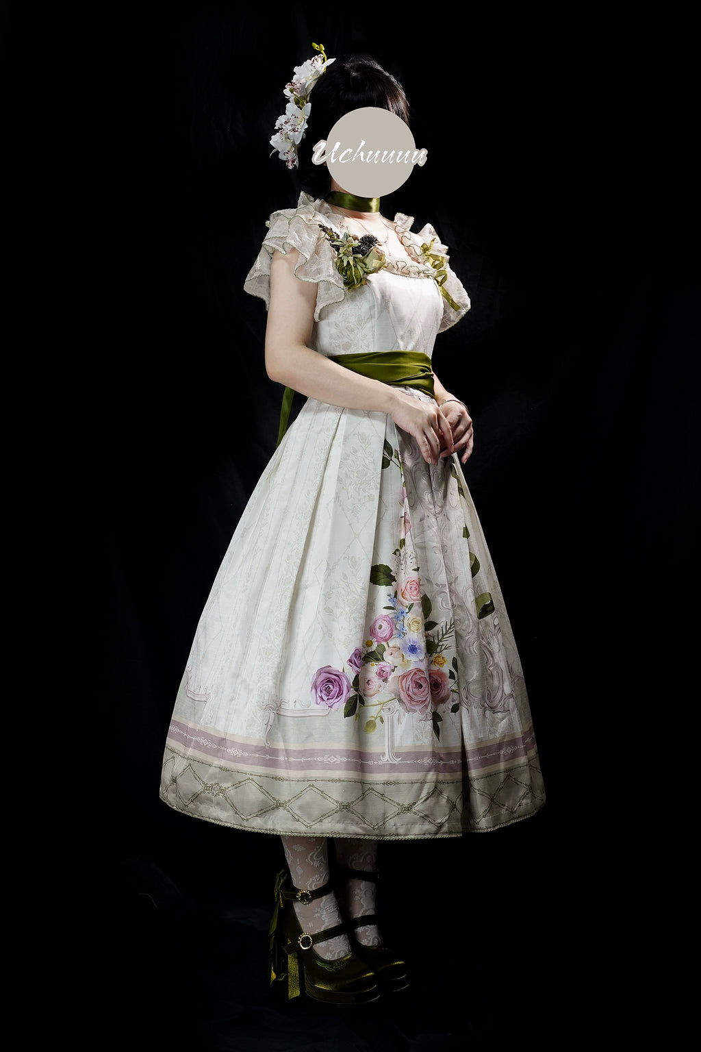 【受注予約1/23まで】Anthea Garden ジャンパースカート1型・花柄プリントあり