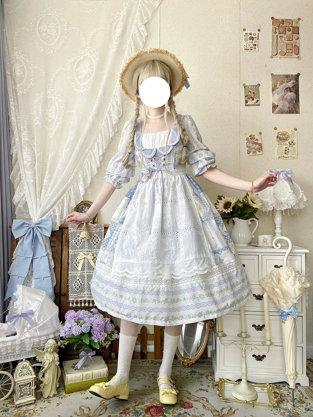 【予約販売】Pathwork Garden カントリー風長袖ワンピース