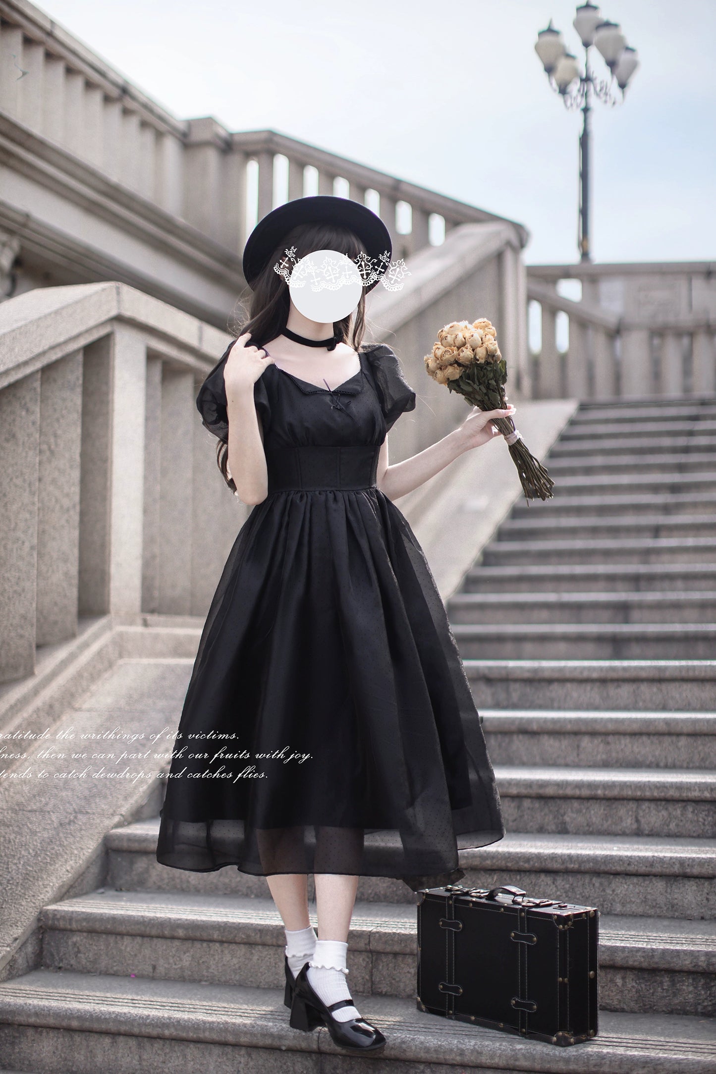 Eternal Nocturne French Retro Black Dress