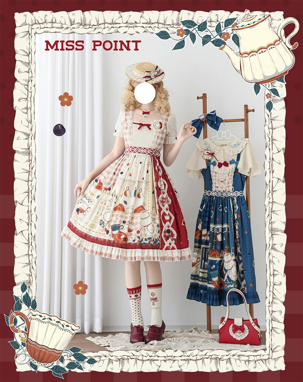 【予約販売】Picnic Tea Party スクエアネックワンピース