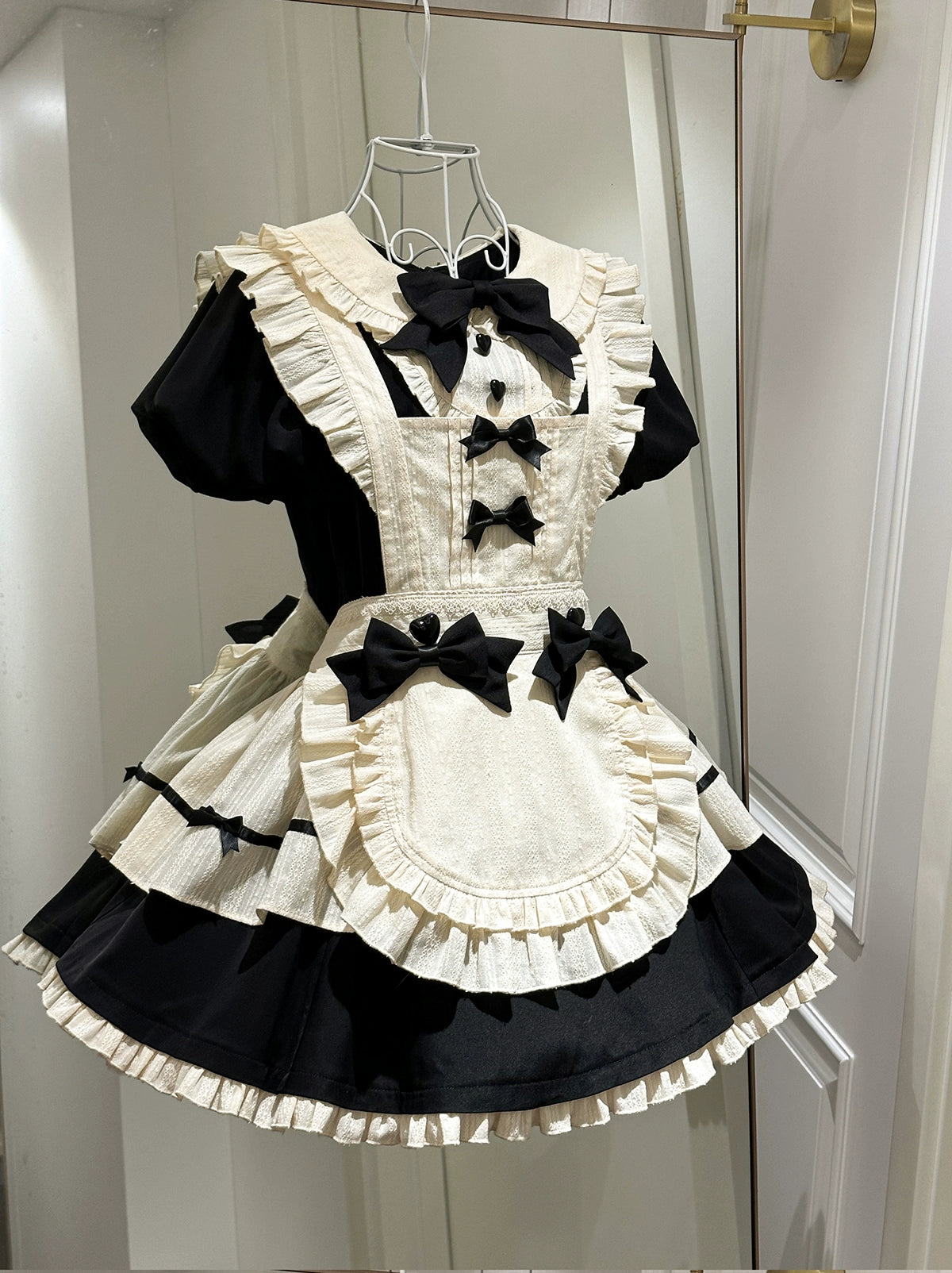 Heart button maid style dress set