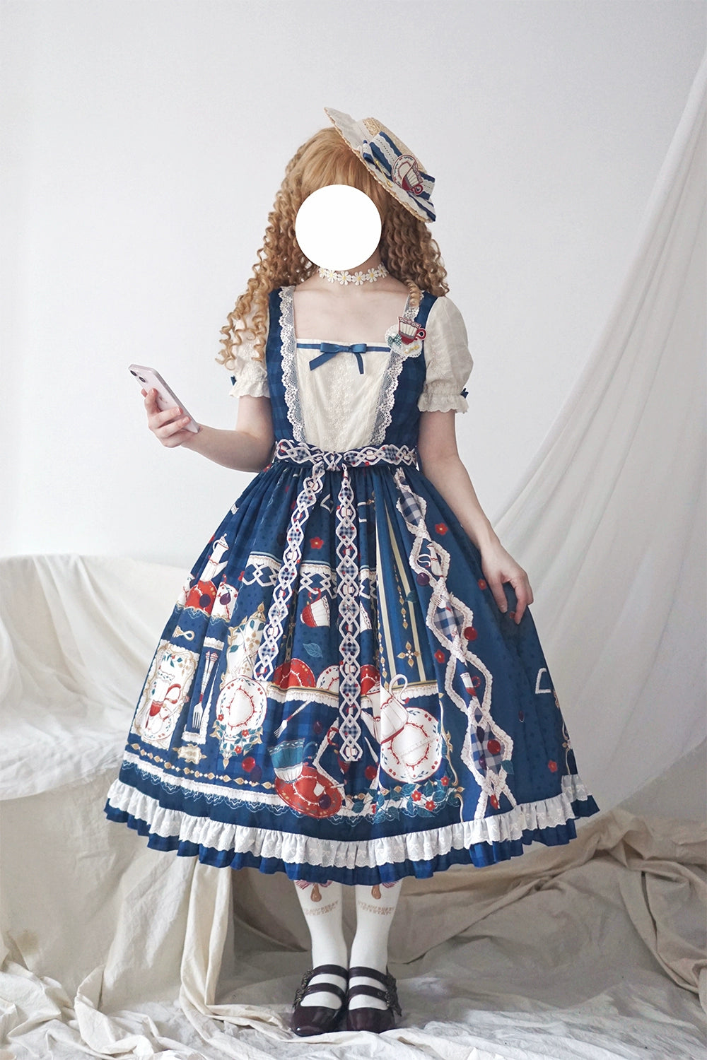 【予約販売】Picnic Tea Party スクエアネックワンピース