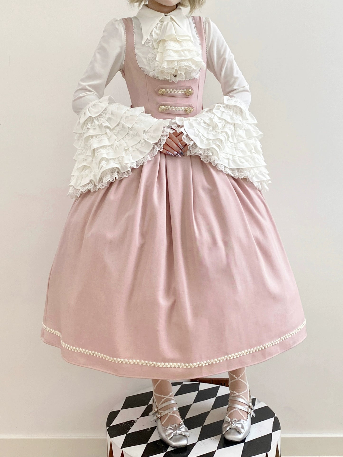 [Pre-orders available until 9/29] Bright Moon Corset Jumper Skirt, Plain Type [Pink]