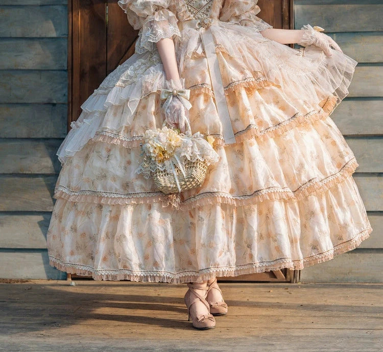Rose Letter イエローのフラワープリンセスドレス – ロリータ Rose Letter イエローのフラワープリンセスドレス – ロリータ