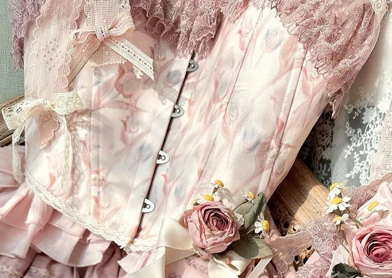 十四行詩 レースのキャミソールコルセット – ロリータファッション通販 十四行詩 レースのキャミソールコルセット – ロリータファッション通販