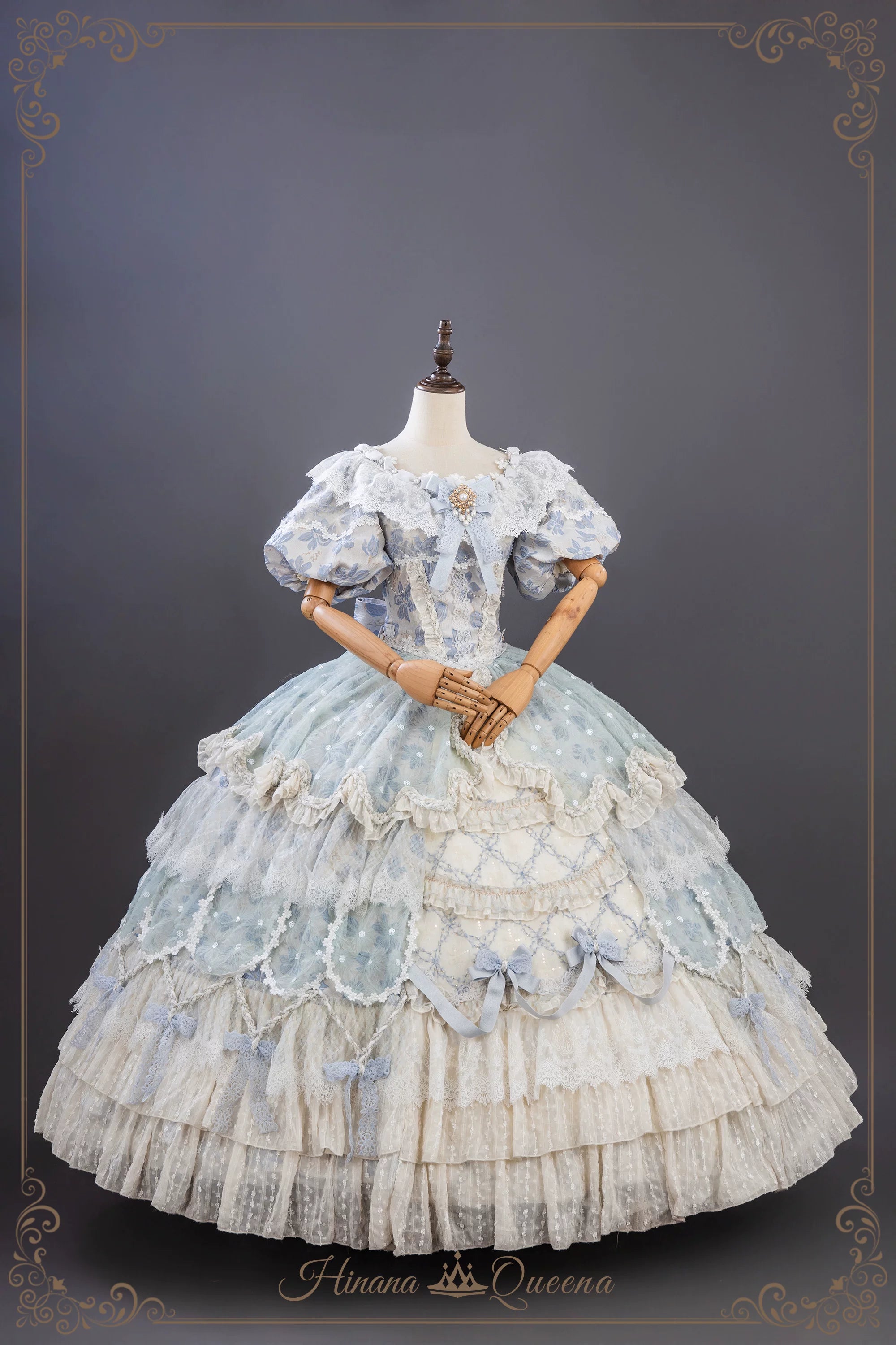 【受注予約9/16まで】Dream Magnifique プリンセスドレス・ロング丈・パステルブルー