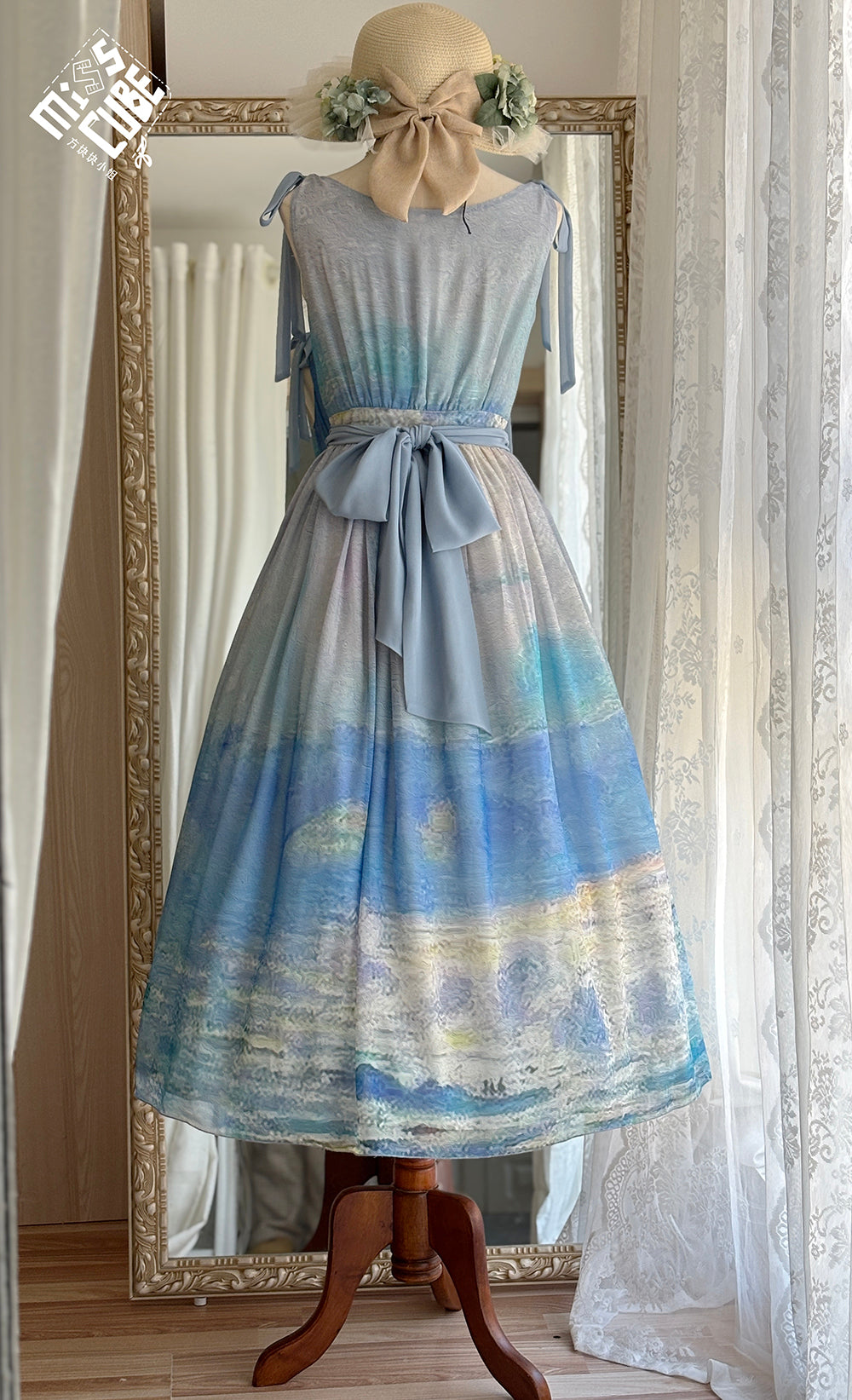 【予約販売】Elegance Greek 油彩画風プリントジャンパースカート・新色